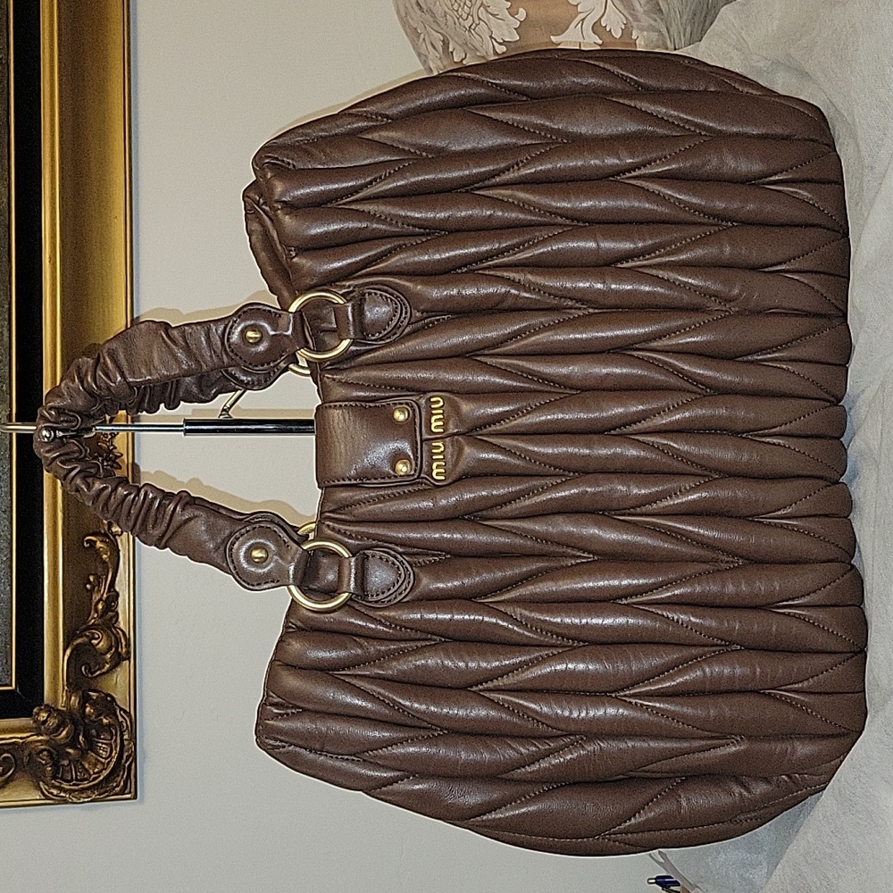 MIU MIU Matellase leather Large Satchel handbag - Picture 4 of 17